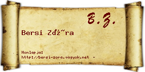 Bersi Zóra névjegykártya